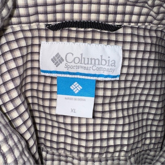 Columbia Men's XL Checkered Shirt - Brown/Tan Long Sleeve Casual Dress Shirt - Picture 3 of 5